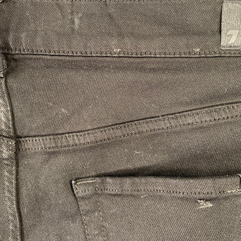 7 FOR ALL MANKIND Size 33 Black Cotton Blend Slim Straight Jeans