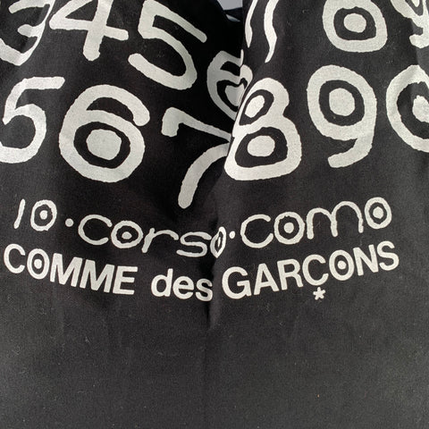 COMME des GARCONS x 10 CORSO COMO Black White Graphic Canvas Tote Bag