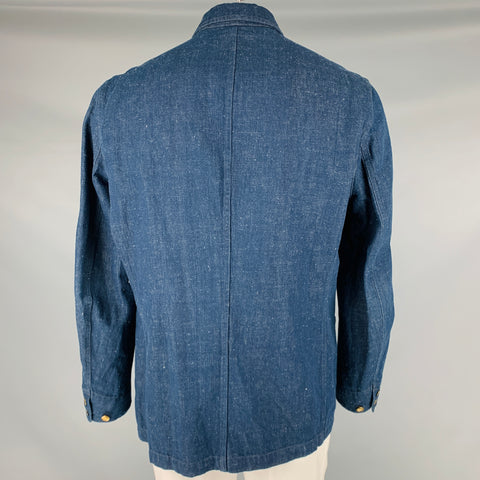 RRL by RALPH LAUREN Size XL Heather Indigo Cotton Notch Lapel Sport Coat