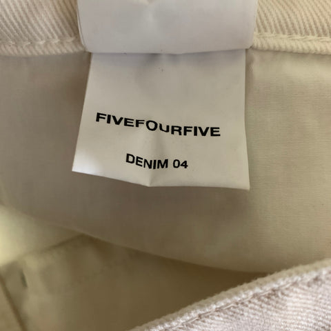 FIVEFOURFIVE Size S Beige White Cotton Wide Leg Jeans