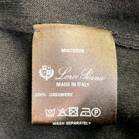 LORO PIANA Size 10 Black Cashmere Crew Neck Pullover