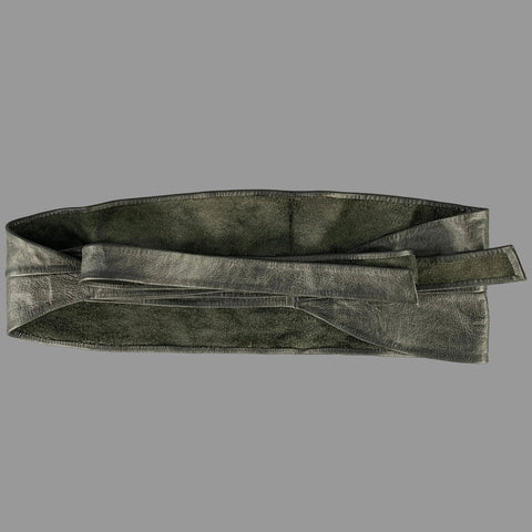 AMAL Size L Black Leather Cummerbund