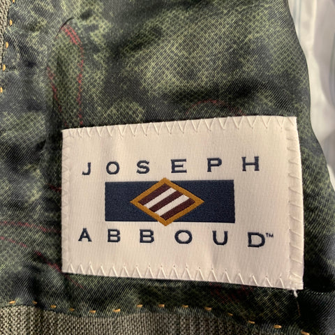 JOSEPH ABBOUD Size 42 Green Charcoal Grey Glenplaid Wool Suit