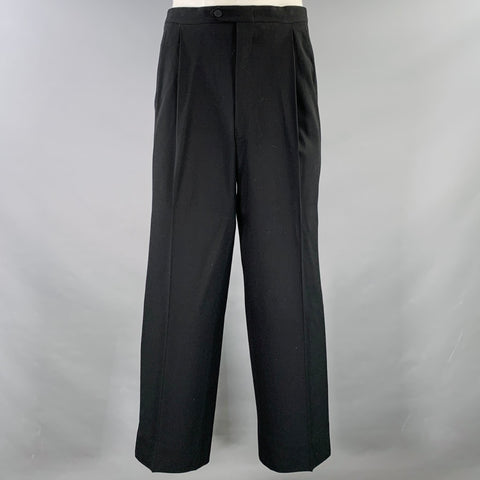 COUNTRY BRITCHES Size 44 Regular Black Wool Peak Lapel Tuxedo