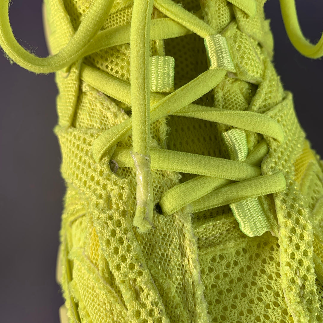 BALENCIAGA Size 6 Track 3 Green Neon Nylon Chunky Sneakers