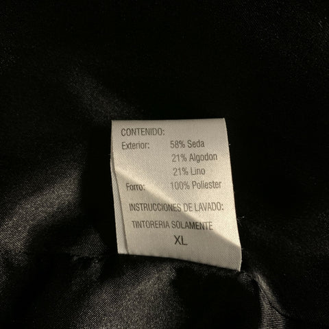 DB SPORT Size XL Black Grey Silk Blend Floral Single breasted Coat
