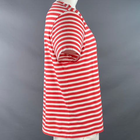 POLO by RALPH LAUREN Size L Red White Stripe Classic Fit Short Sleeve T-shirt