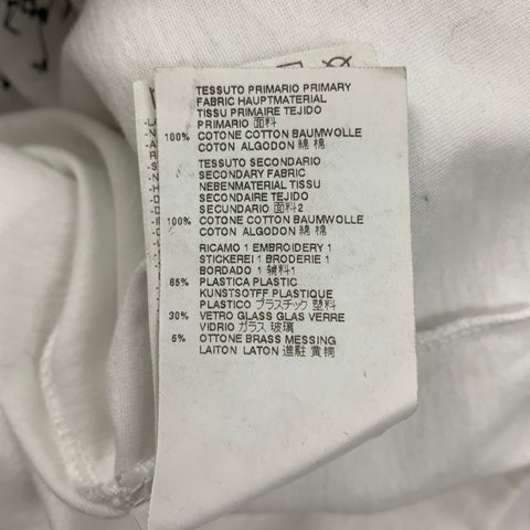 DSQUARED2 T-shirt à col rond en coton appliqué blanc taille M