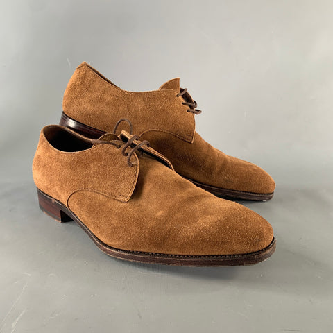 CARMINA Size 11 Brown Suede Derby Lace Up Shoes
