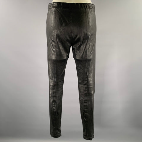 VINCE Size M Black Leather Leggings