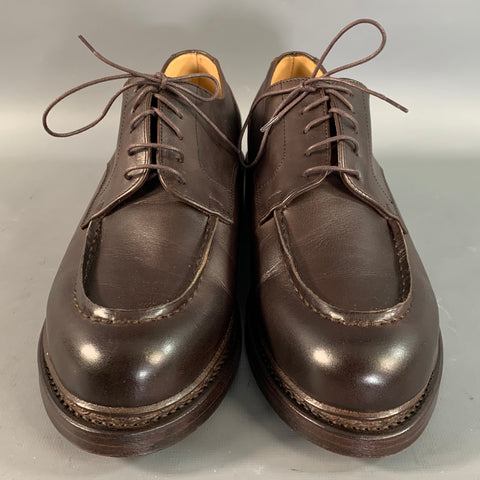 PARABOOT Size 10 Brown Leather Derby Lace Up Shoes