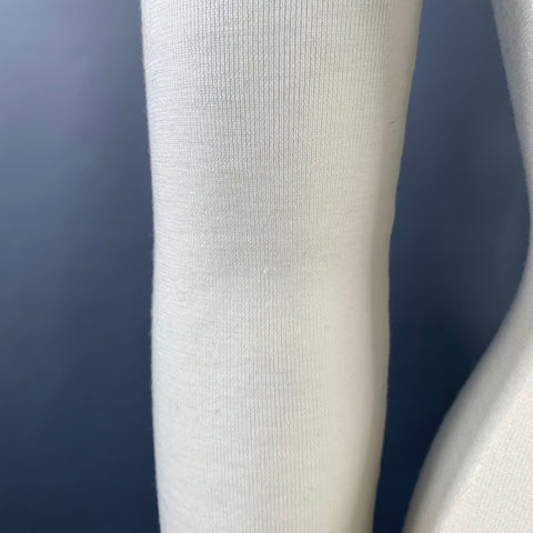 THE ROW Size L Cream Merino Wool Cashmere Crew Neck Pullover