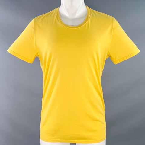 MAISON MARTIN MARGIELA Size M Yellow Cotton Side Snaps Crew Neck T-shirt