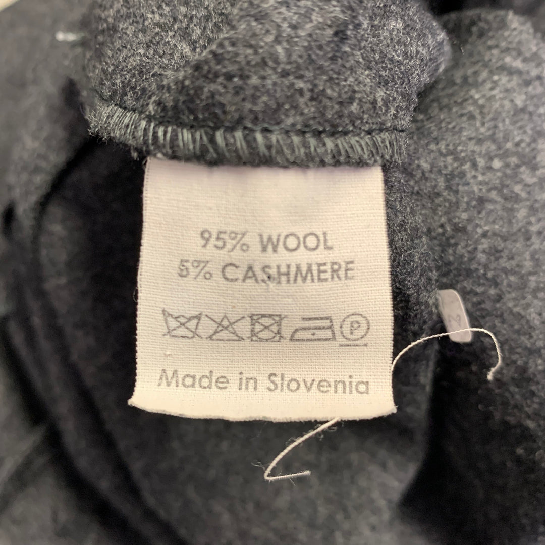 DRIES VAN NOTEN Size S Grey Wool Cashmere Collarless Zip Up Coat