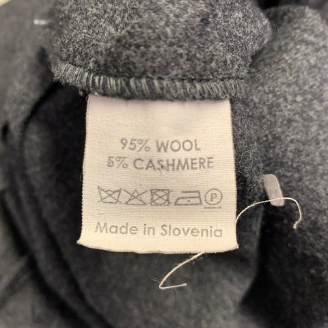 DRIES VAN NOTEN Size S Grey Wool Cashmere Collarless Zip Up Coat