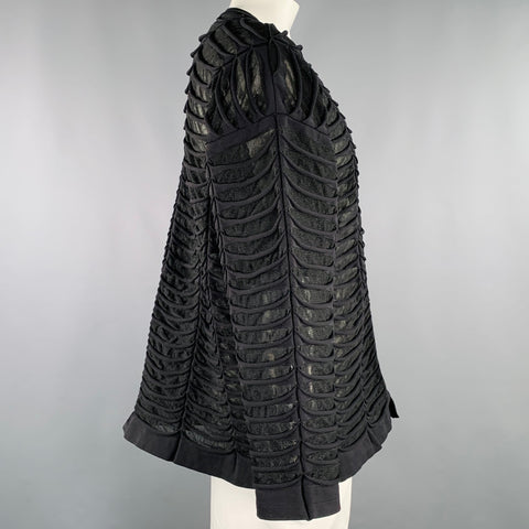 CFCL Size XL Black Textured Polyester Blend Zip Up Jacket