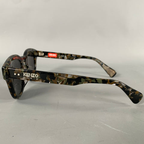 KENZO Green Brown & Beige Tortoise Sunglasses