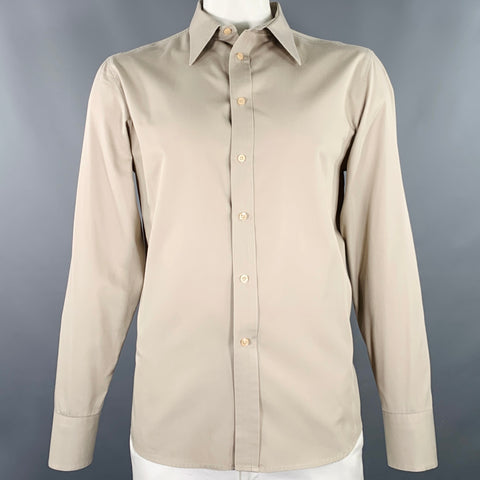 Chemise J.LINDEBERG à manches longues en coton mélangé gris avec bande contrastante, taille XL