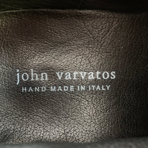 JOHN VARVATOS Size 10 Black Velvet Distressed Wingtip Lace-Up Shoes
