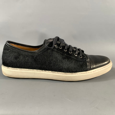 DONHALL & BELL Size 8 Black Leather Low Top Lace Up Shoes