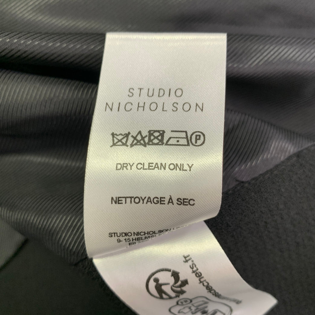 STUDIO NICHOLSON Size XS Mizumi Black Crepe Virgin Wool Blend Oversized Jacket