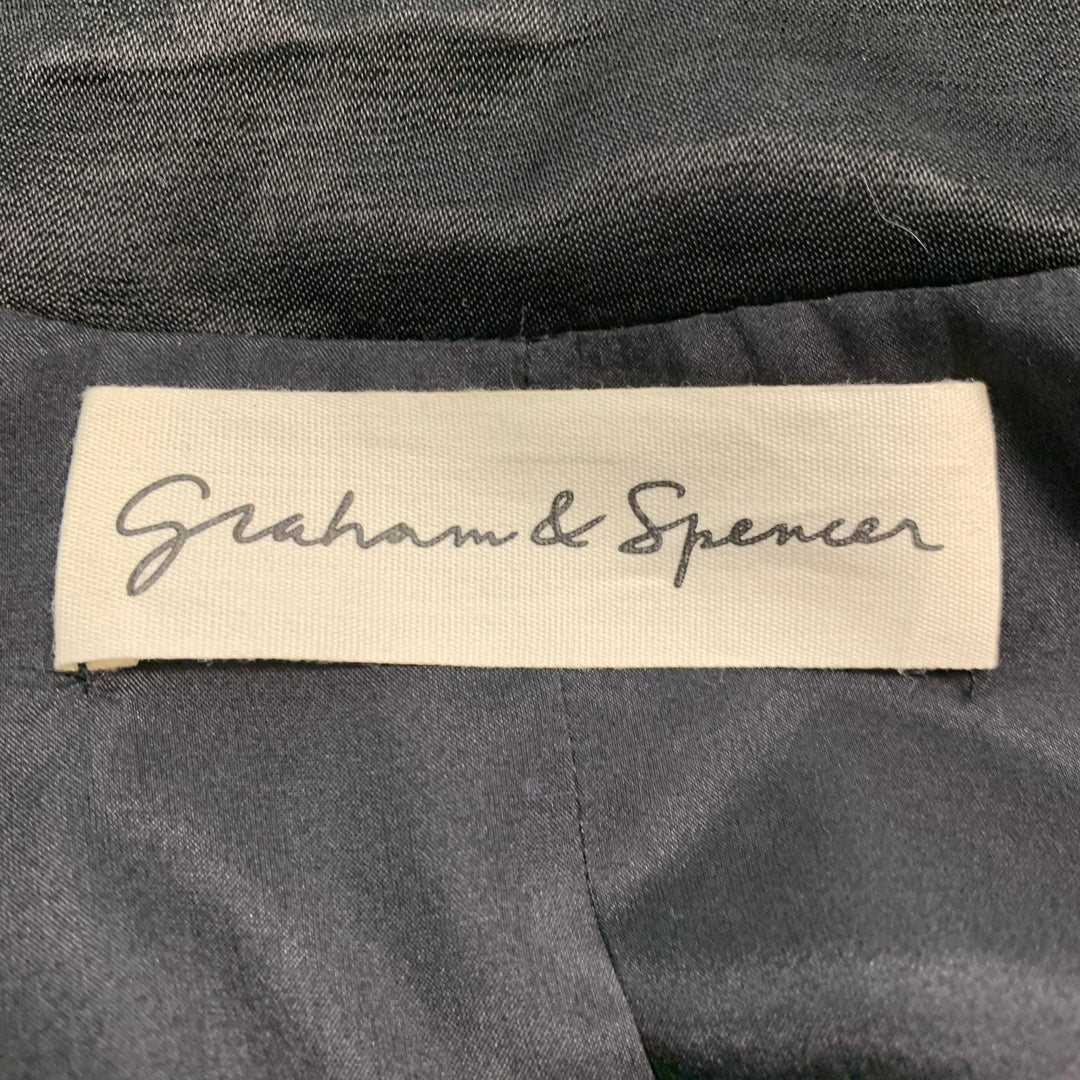 GRAHAM & SPENCER Size M Black Viscose Linen Vest