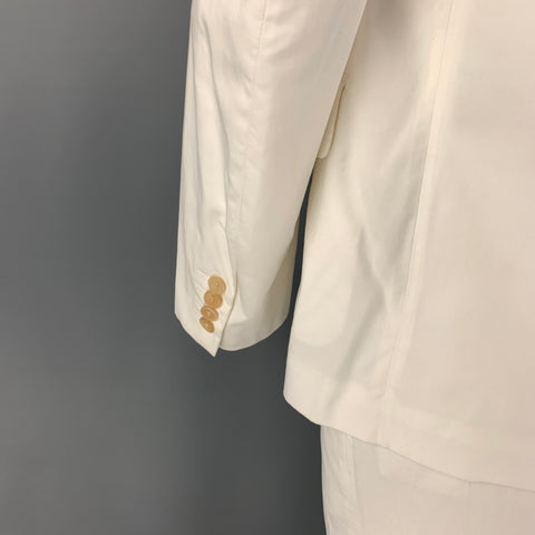 LANVIN Taille 40 Manteau de sport à revers en coton blanc régulier
