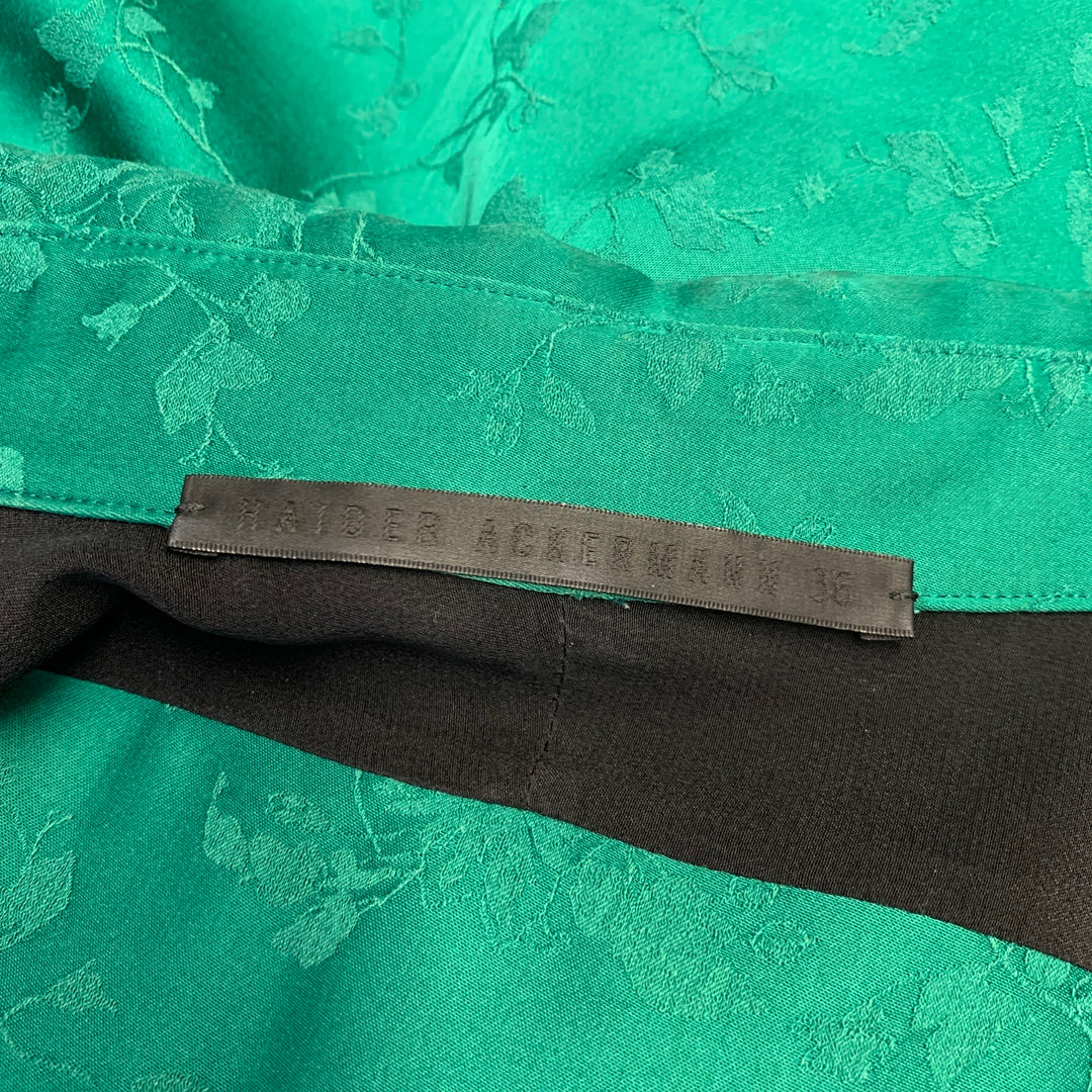 HAIDER ACKERMANN Size S Green Black Jacquard Button Down Shirt