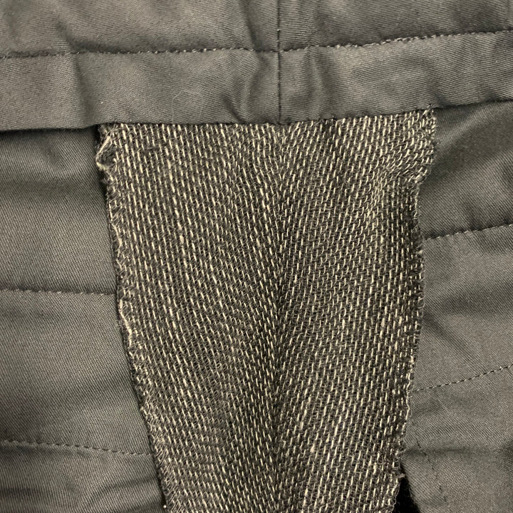 ISSEY MIYAKE Size L Black Grey Woven Hemp Blend Notch Lapel Suit