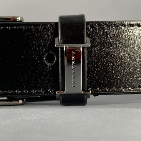 BURBERRY Size 38 Black Leather Belt