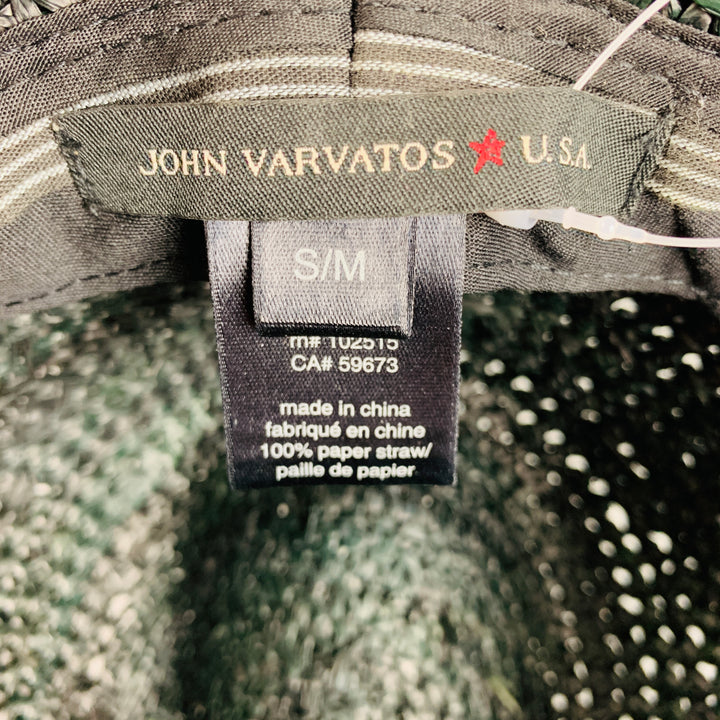 JOHN VARVATOS Size S/M Black Woven Paper Yarn Hats