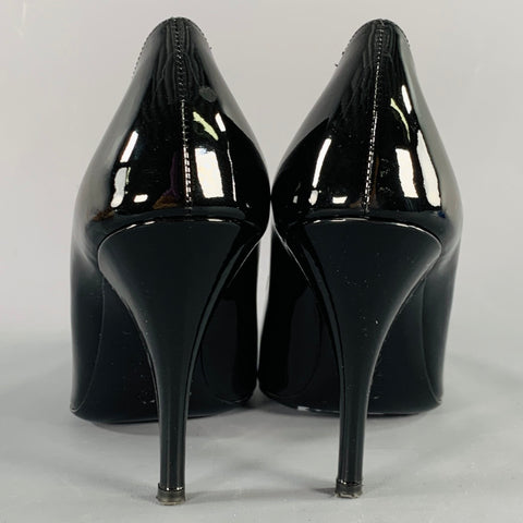 THE ROW Size 7.5 Black Patent Leather Pointed Toe Pumps