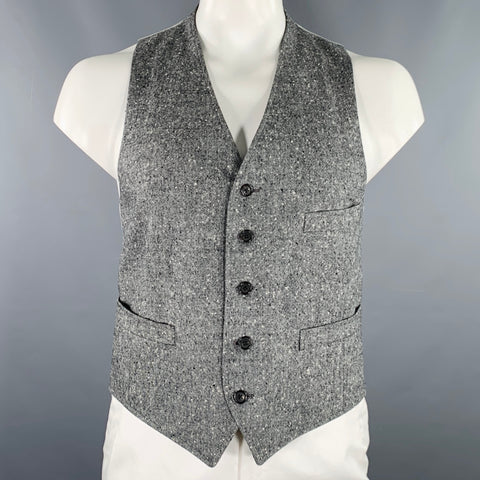 BAND OF OUTSIDERS Size 42 Grey Black White Tweed Wool Vest