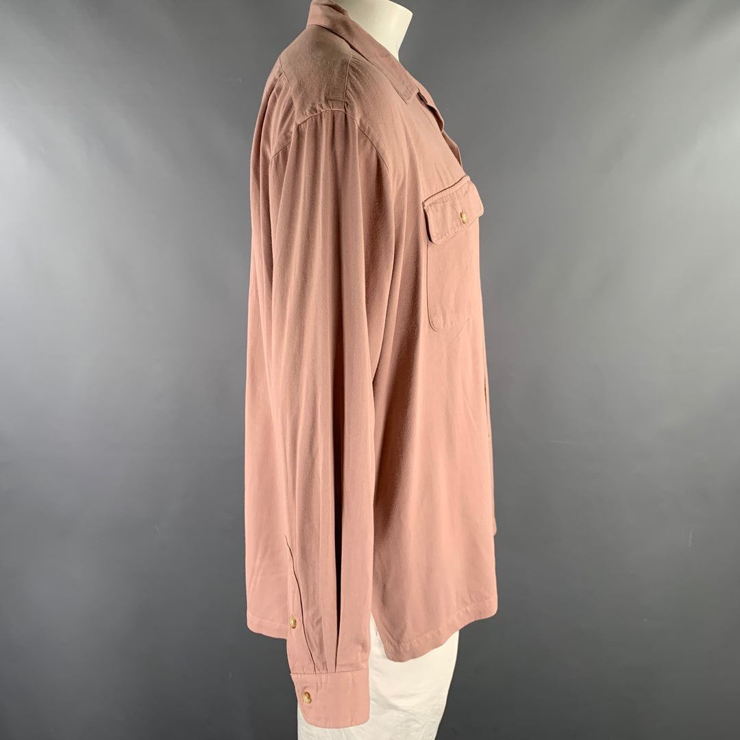 POLO by RALPH LAUREN Size XL Pink Heather Rayon Relax Long Sleeve Shirt