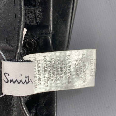 PAUL SMITH Size M Black Leather Gloves