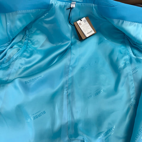 BURBERRY Size 38 Aqua Wool Peak Lapel Double Breasted Suit