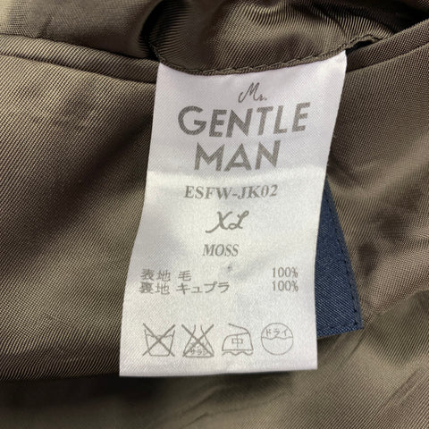 MR. GENTLEMAN Size 42 Green Wool Notch Lapel Sport Coat