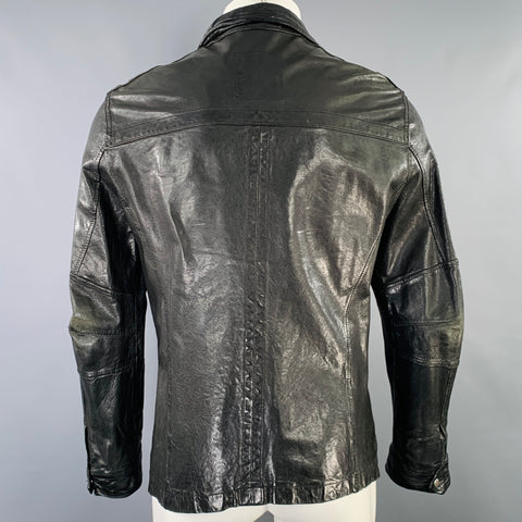 ALLSAINTS Size M -Emery- Black Leather Shirt Jacket