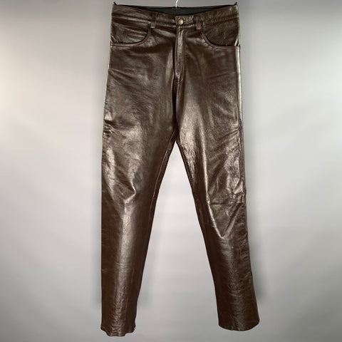 KOOKIE Size 32 Brown Leather Casual Pants