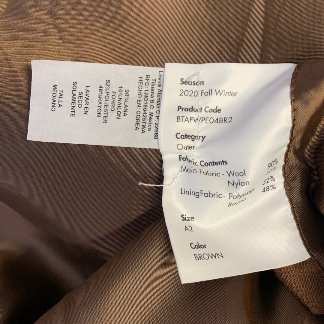 ADER ERROR Size M Brown Plaid Wool Blend One Pocket Cropped Jacket