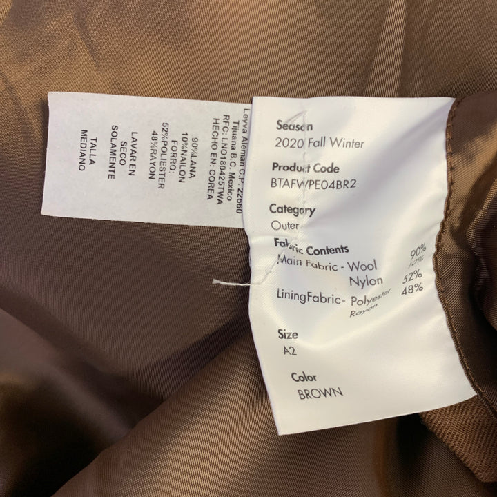 ADER ERROR Size M Brown Plaid Wool Blend One Pocket Cropped Jacket