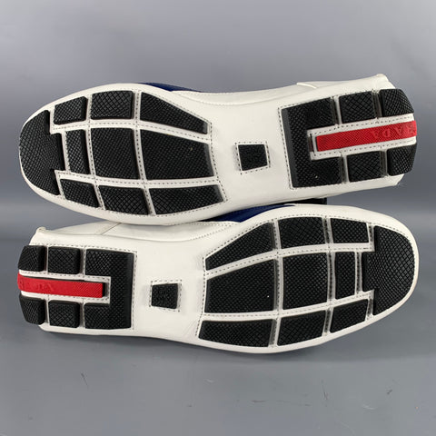 PRADA Size 7.5 -Monte Carlo- White Navy Color Block Sneakers