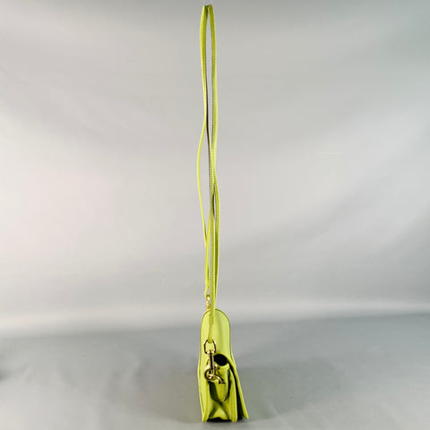 COACH Limited Edition  Lime Green Gold Cowhide Leather Crossbody Handbag