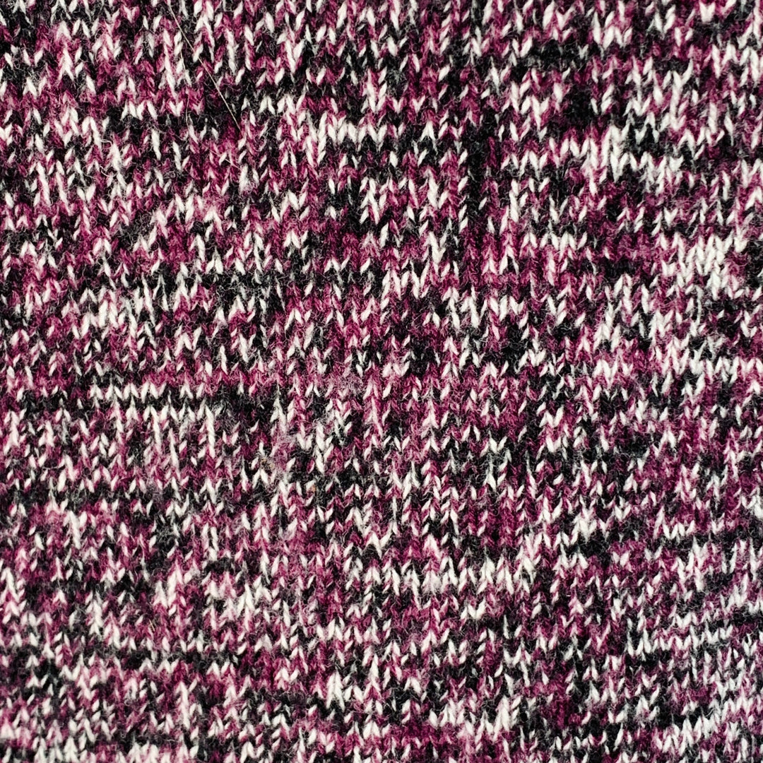 JIL SANDER Size XL Purple Black White Wool Melange Boxy Sweater