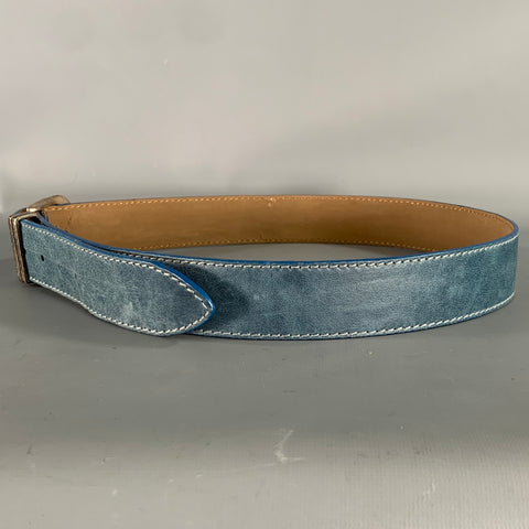 VERA PELLE Blue Leather Belt