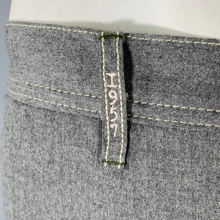 LUIGI BORRELLI Size 34 Grey Wool Button Fly Dress Pants