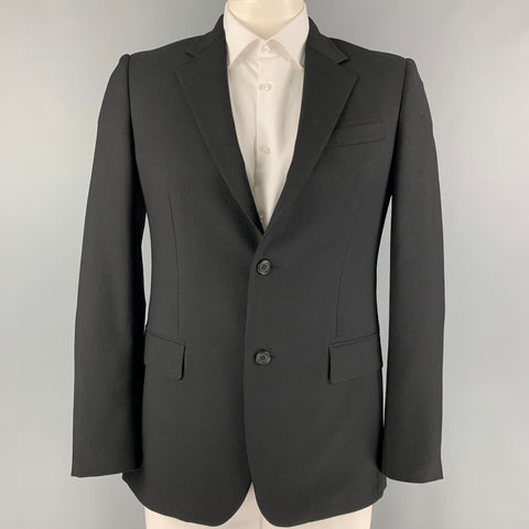 PRADA Size 40 Black Wool Mohair Sport Coat