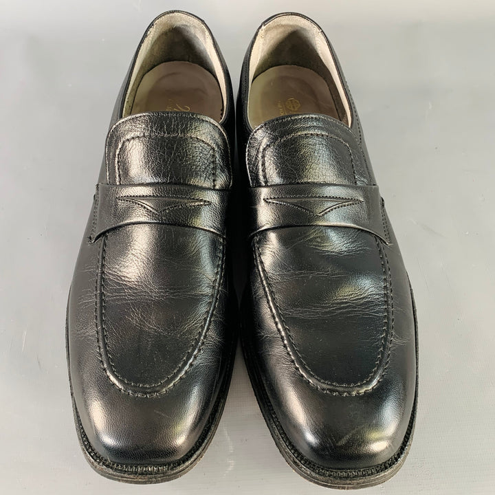 ALDEN Size 11 Black Leather Low Top Penny Loafers