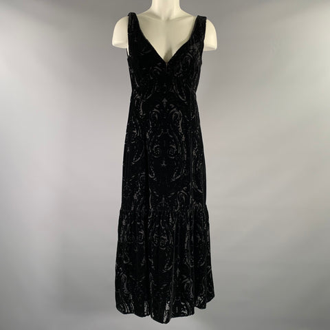 NANETTE LEPORE Size 2 Black Rayon Silk Paisley Maxi Long Dress – Sui Generis Designer Consignment NANETTE LEPORE Size 2 Black Rayon Silk Paisley Maxi Long Dress – Sui Generis Designer Consignment