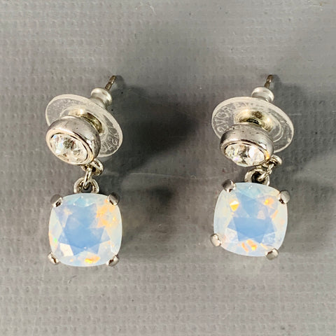 SWAROVSKI Silver Blue Crystal Post Earrings